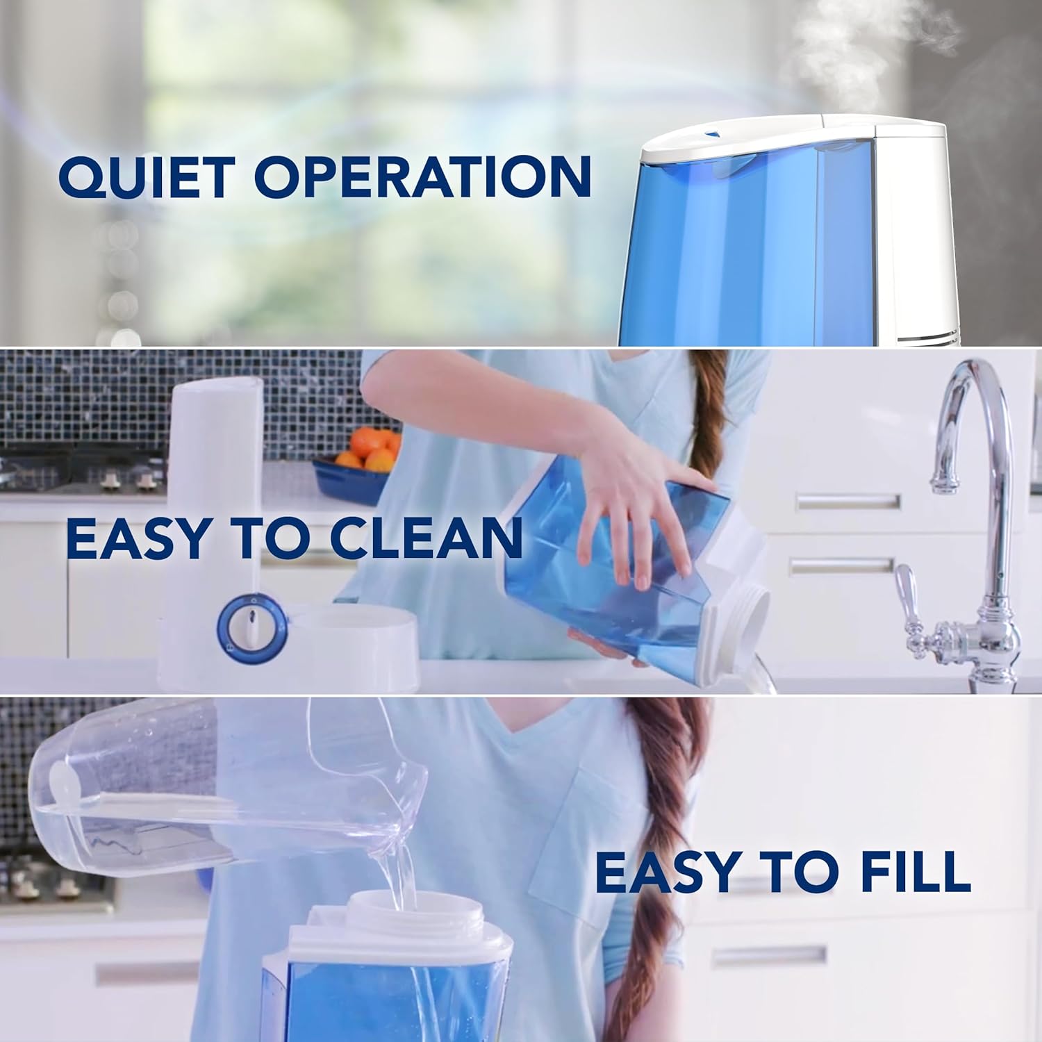 Vicks Warm Mist Humidifier Filter-Free 1-Gal Tank, Auto Shut-Off, Night Light, VapoPad and VapoSteam Compatible - Image 5