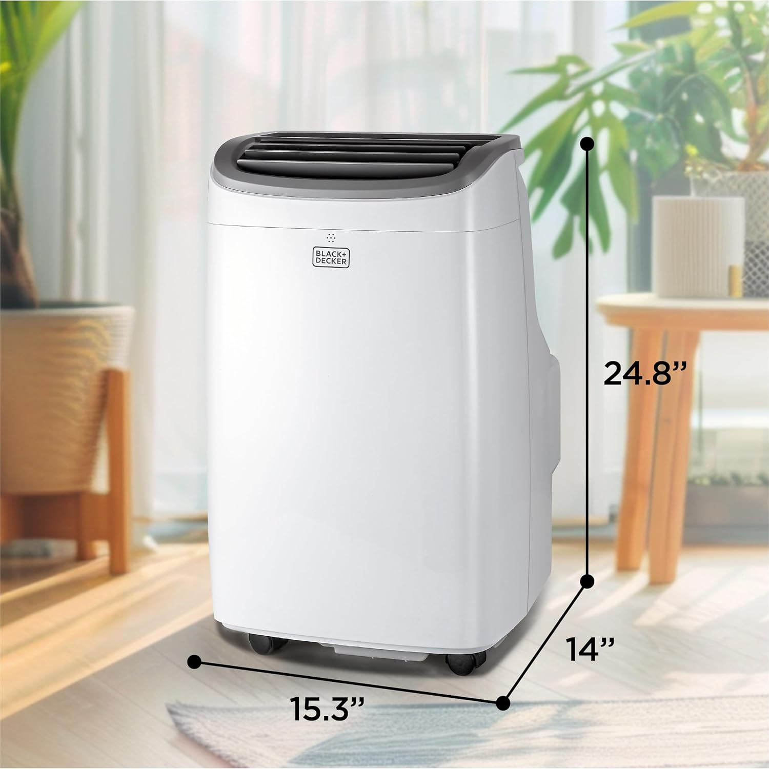 BLACK+DECKER Portable Air Conditioner, 9,000 BTU, BPACT08WT, White | 5,300 BTU SACC for Rooms up to 400 Sq. Ft., 3-in-1 Portable AC, Fan and Dehum with Follow Me Remote Control and Window Kit - Image 2