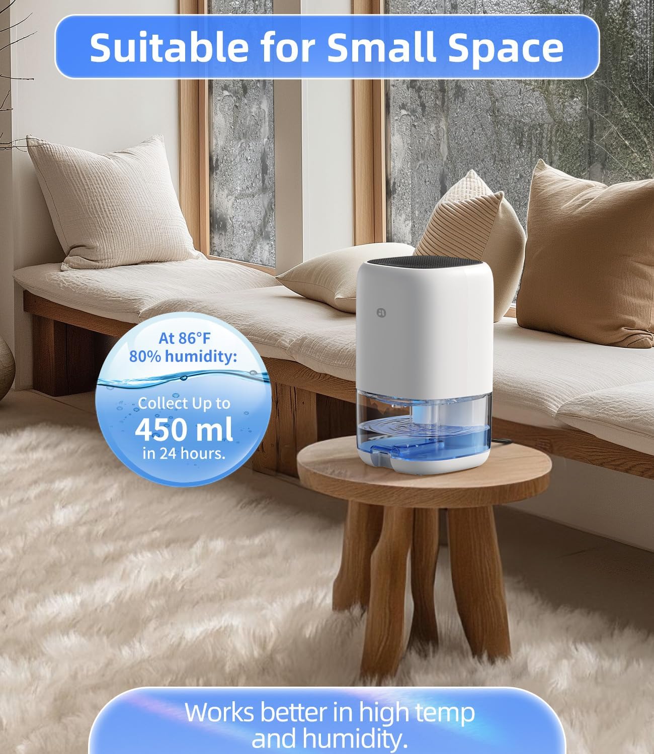 Dehumidifier, 35 OZ Small Dehumidifiers for Bedroom for Home, Quiet with Auto Shut Off, Dehumidifiers for Bedroom (280 sq. ft), Bathroom, RV, Closet, White - Image 3