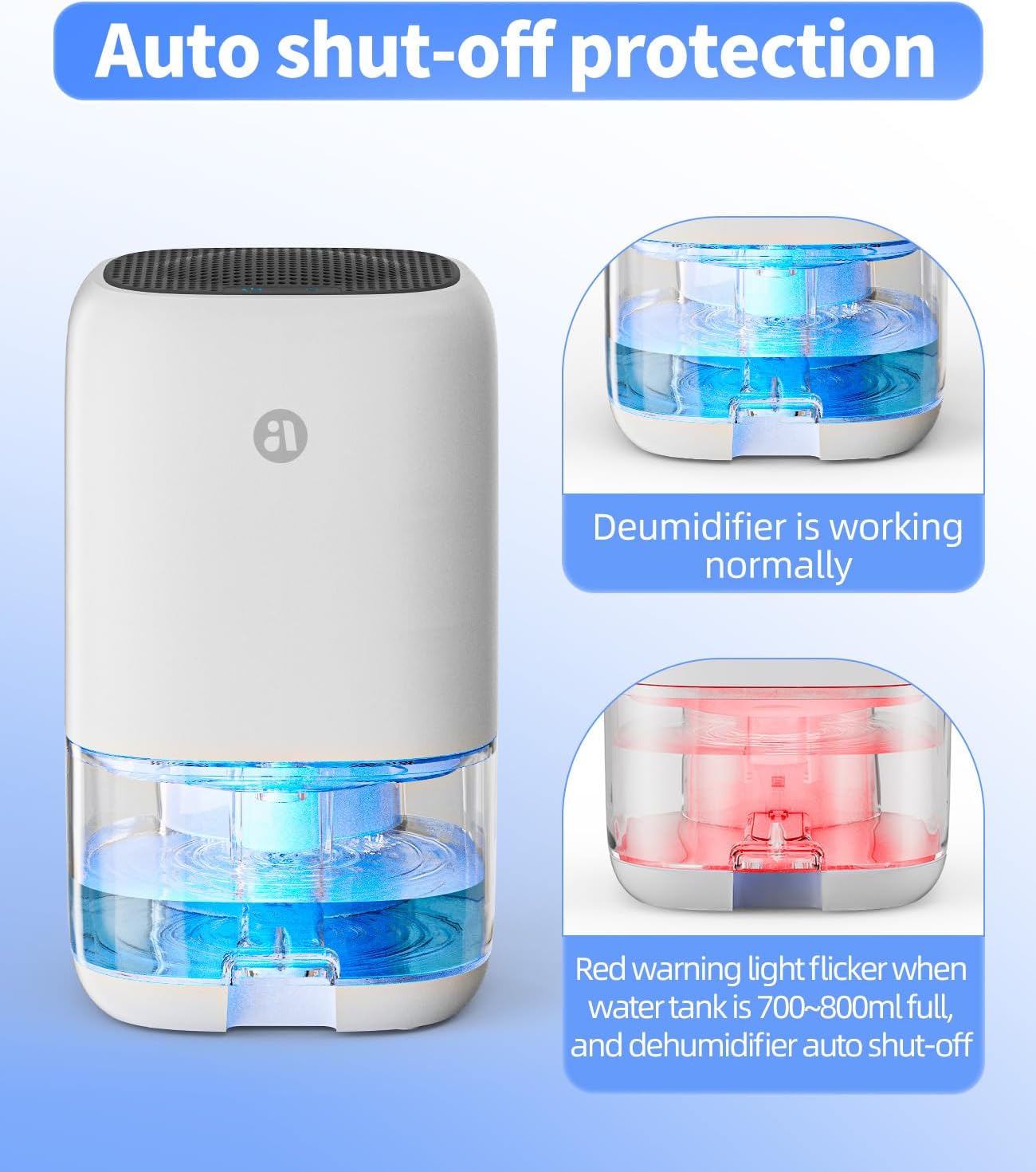 Dehumidifier, 35 OZ Small Dehumidifiers for Bedroom for Home, Quiet with Auto Shut Off, Dehumidifiers for Bedroom (280 sq. ft), Bathroom, RV, Closet, White - Image 4