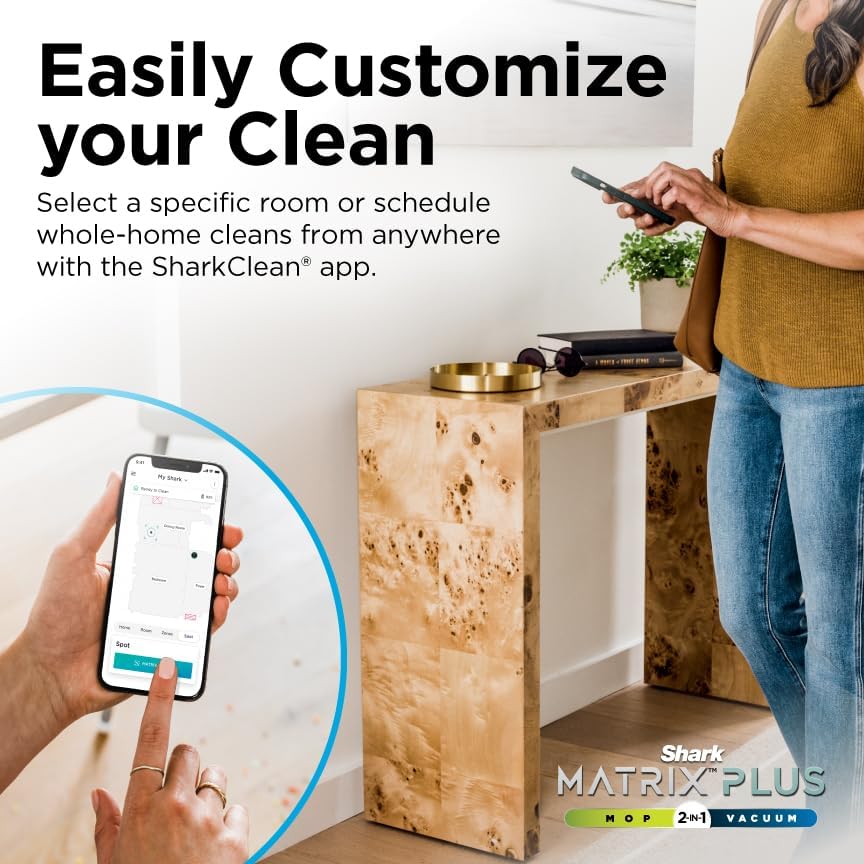 Shark Matrix Plus 2in1 Robot Vacuum & Mop with Sonic Mopping, Matrix Clean, Home Mapping, HEPA Bagless Self Empty Base, CleanEdge, for Pet Hair, WiFi, Black/Brass, AV2620WA - Image 11