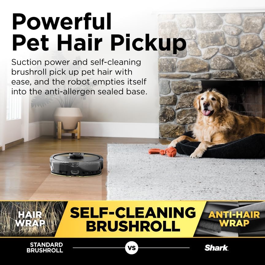 Shark Matrix Plus 2in1 Robot Vacuum & Mop with Sonic Mopping, Matrix Clean, Home Mapping, HEPA Bagless Self Empty Base, CleanEdge, for Pet Hair, WiFi, Black/Brass, AV2620WA - Image 8
